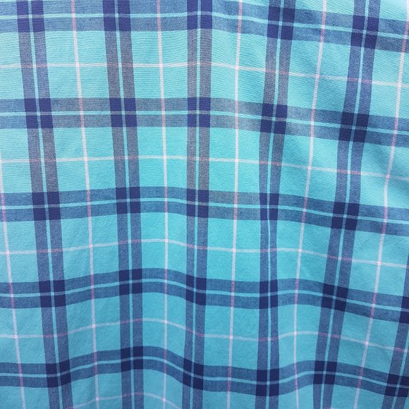 UNDER ARMOUR Button Down Shirt Medium US M Plaid Long Sleeve Blue Green Teal - Picture 8 of 16